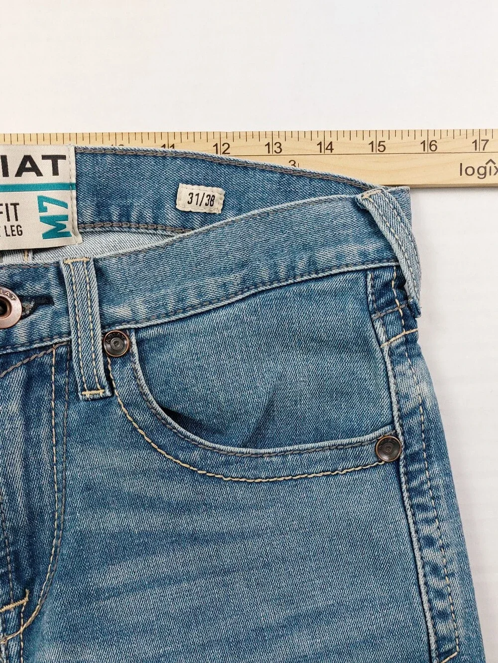 Ariat M7 Julian Jeans Mens Size 31x38 Hartwell Blue Slim Fit Straight Leg NWT
